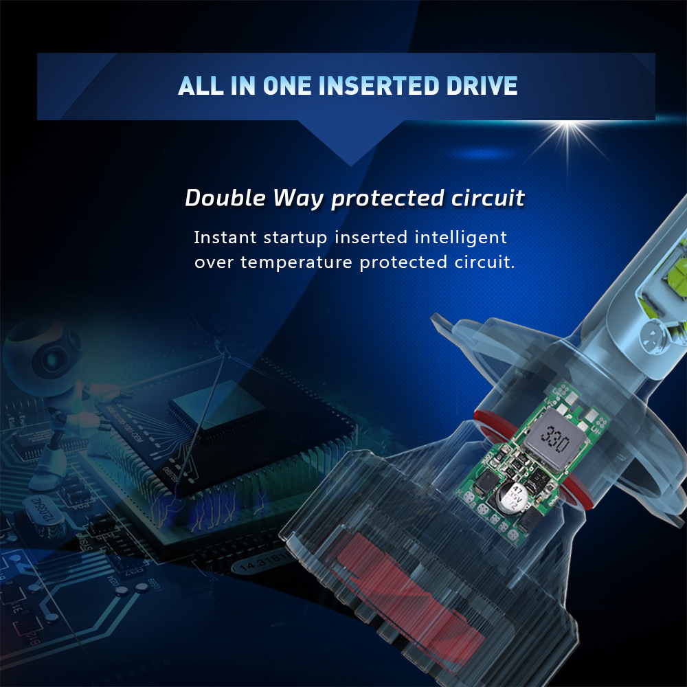 LED Φώτα Αυτοκινήτου NovSight H4 6500K 16000LM (2x8000) 60W (2x30W) CAN BUS